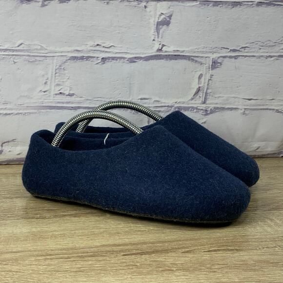 Kyrgies Shoes - Kyrgies Classic Navy Blue Felted Wool Slippers Women's 36 US 6 Handmade